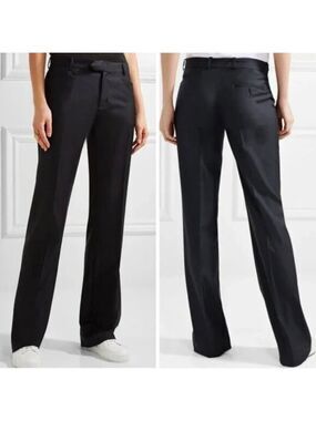 Joseph Rocker Black Gabardine Stretch Straight Leg Trousers Size 10